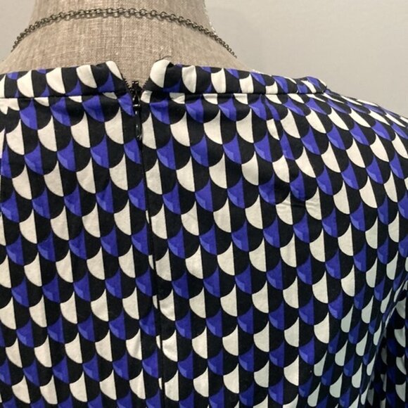 J Crew Blue Print Sleeve Midi Dress medium - Picture 10 of 13